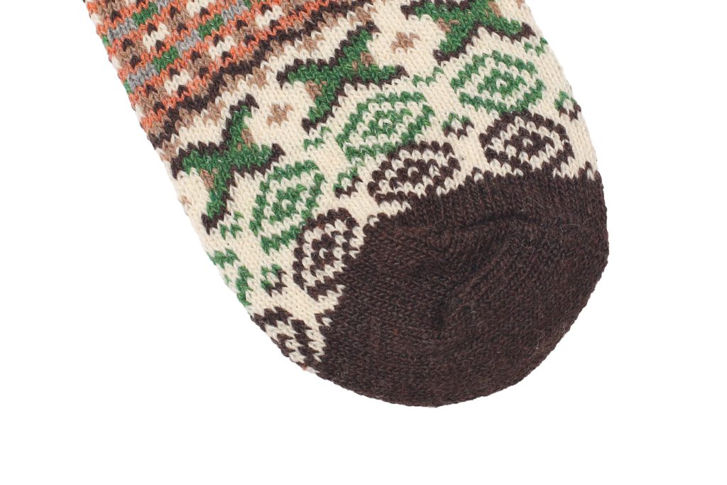 Diagonal Tribal Socks – Coffee