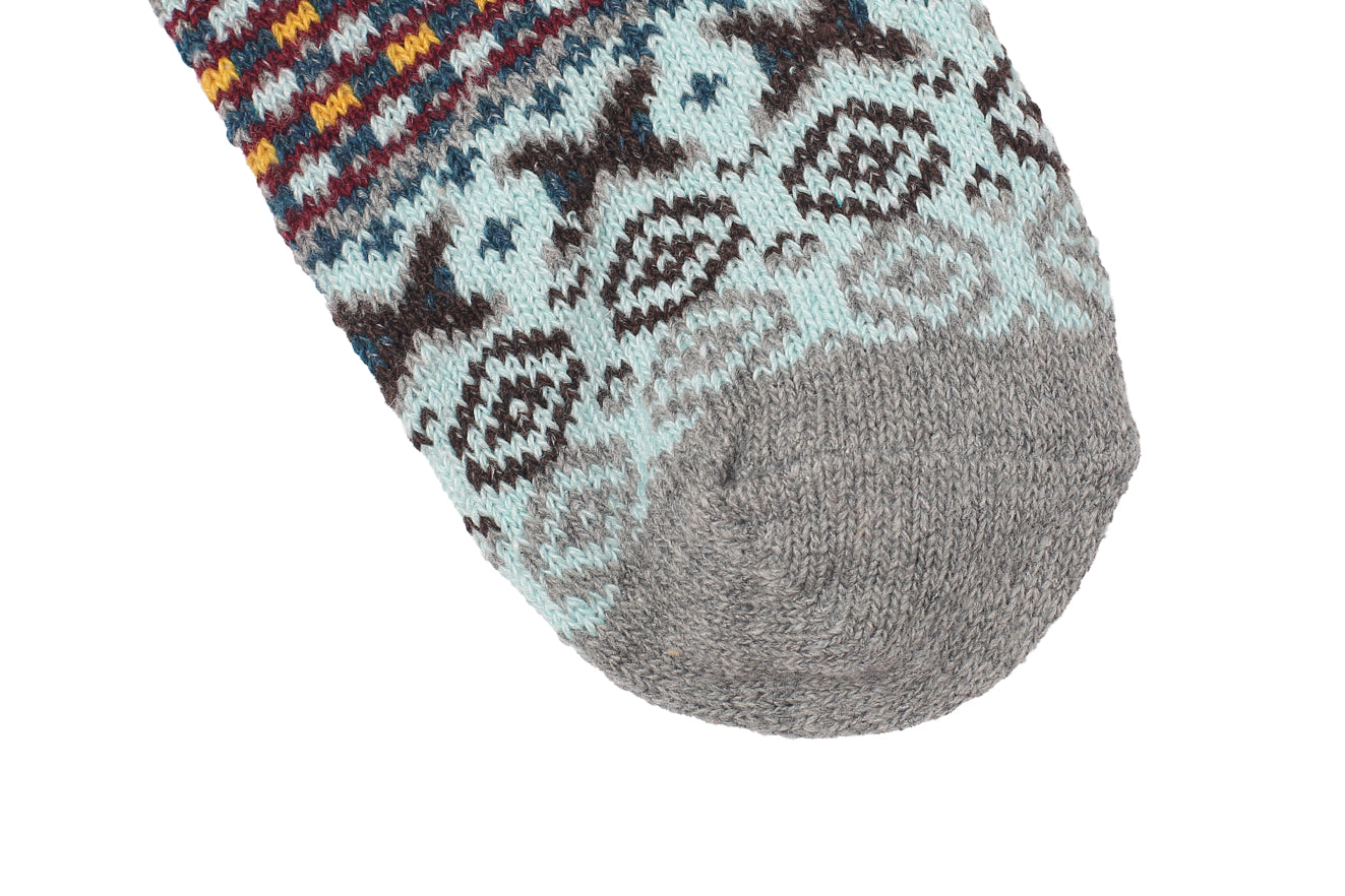 Diagonal Tribal Socks – Grey