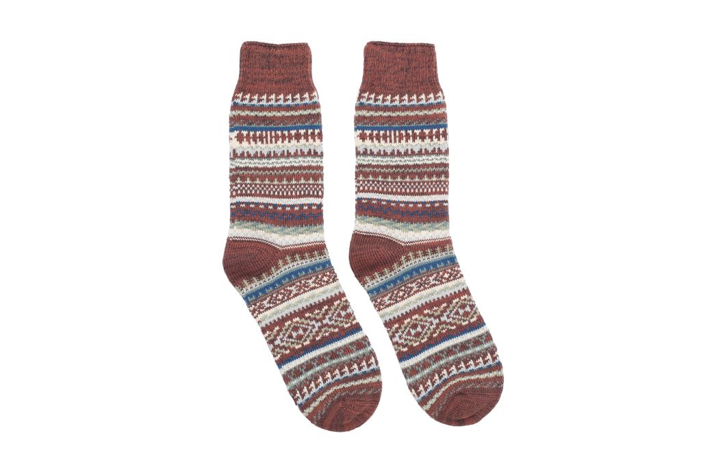 Maze Knitted Socks – Blue