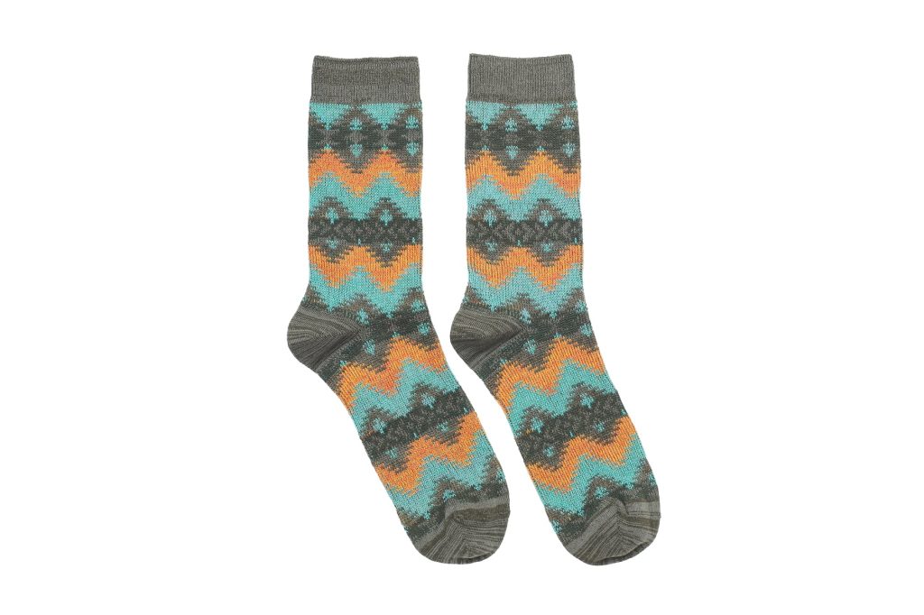 Bright Tribal Socks – Green