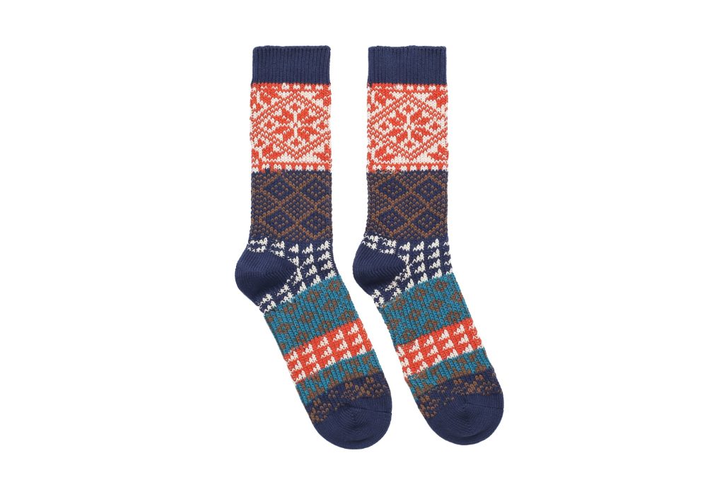 Prime Geometric Socks – Navy Blue